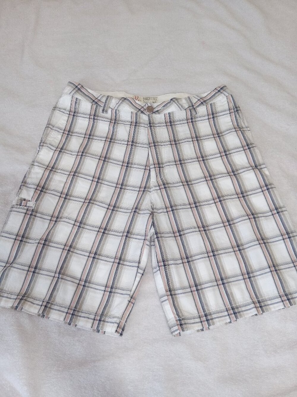 Dockers Plaid Shorts Mens 34 Y2K Golf Preppy Relaxed Fit Summer Dad Core